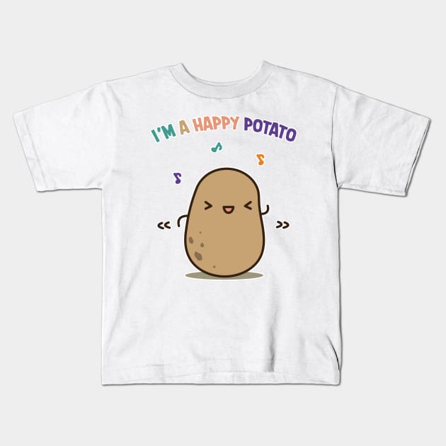 Happy potato Kids T-Shirt by clgtart